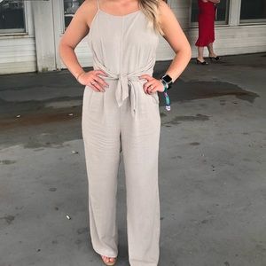 Gray full length jumpsuit